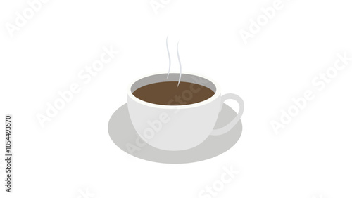 Coffee emoji vector cup illustration. 