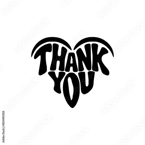 thank you calligraphy logo, thank you text design