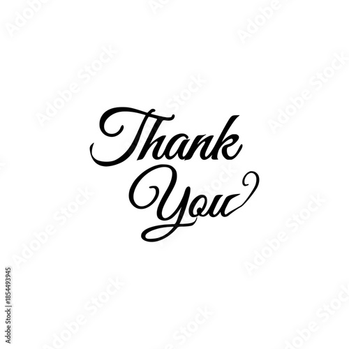 thank you calligraphy logo, thank you text design