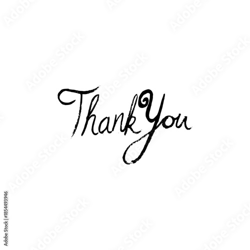 thank you calligraphy logo, thank you text design