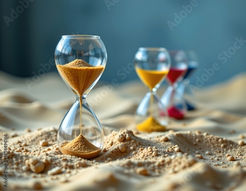 Fading Hourglass Scene with Gentle Lighting and Reflective Mood