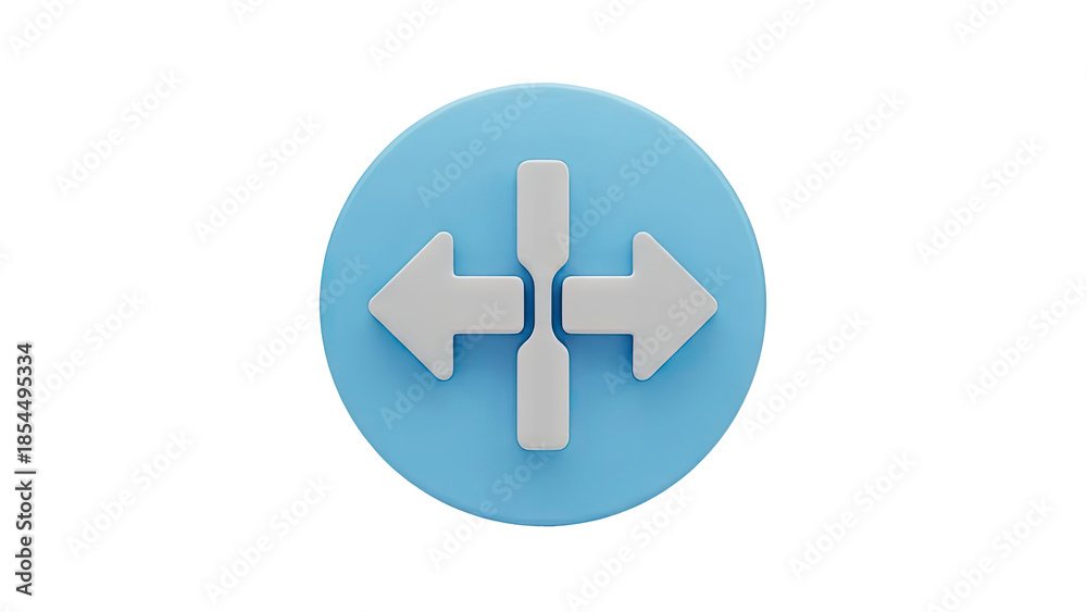 Obraz premium 3D Directional Arrows Icon on transparent background
