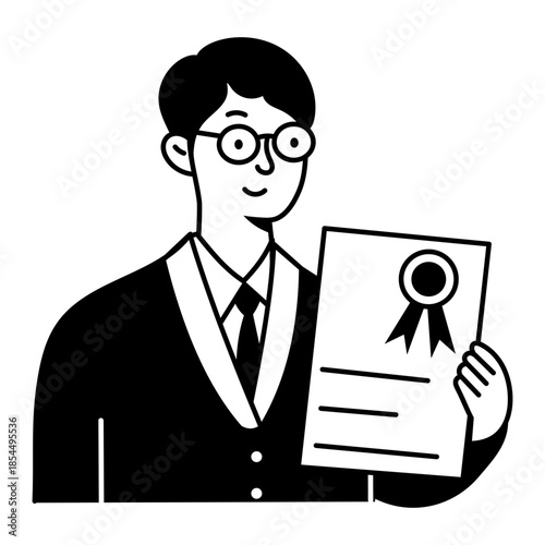 A doodle style illustration showing data analyst