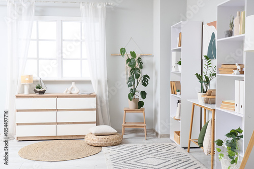 Interior of light room with...