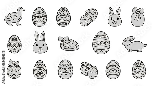 Easter Egg and Bunny Icon Collection