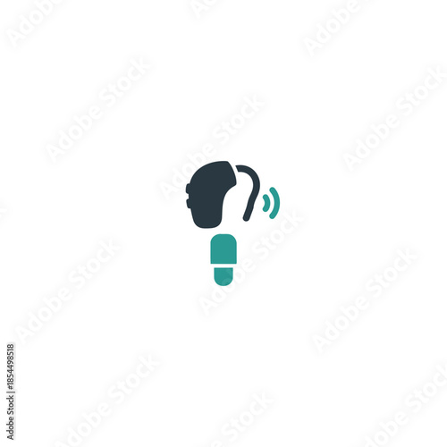 World hearing day hearing aid symbol protection choice with earplug capsule vector illustration