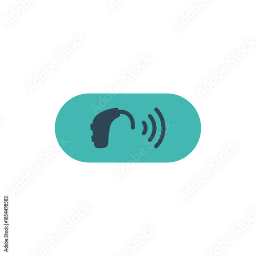 World hearing day hearing aid symbol minimal corridor pill shaped wide frame vector illustration