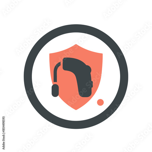 World hearing day hearing aid symbol minimal assistive tech badge circle vector illustration