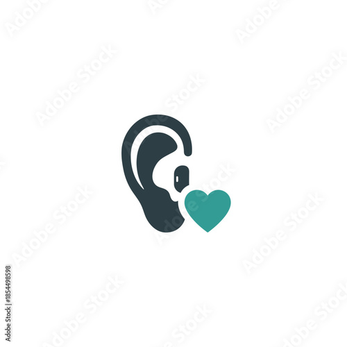 World hearing day hearing aid in the ear device icon simplified ear bowl vector illustration