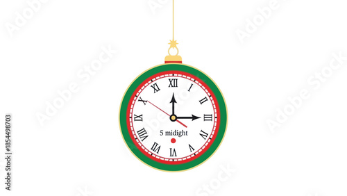 Christmas Ornament Clock Hanging Decoration.