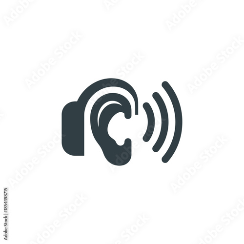 World hearing day behind the ear hearing aid symbol smooth hook design vector illustration