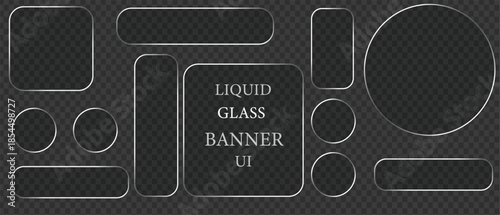A set of black glass banner ui elements for a website or application design