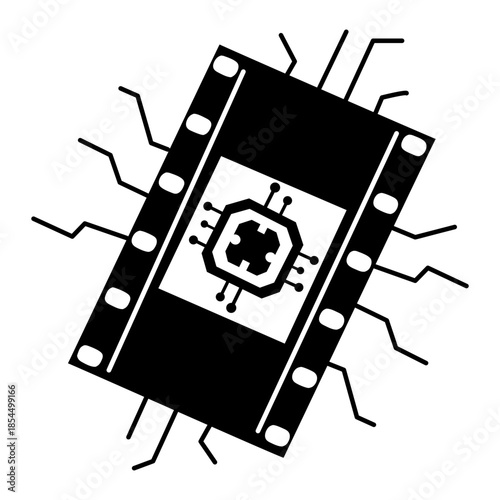 Hand drawn style illustration depicting nano device