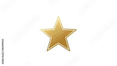 Golden Star Icon on White.