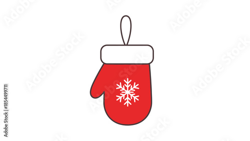 Red Christmas Mittens Hanging Decoration.