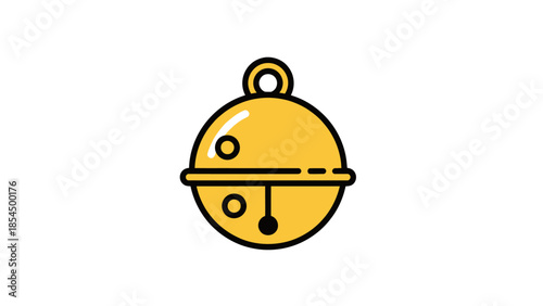 Yellow Bell Icon Simple Design.