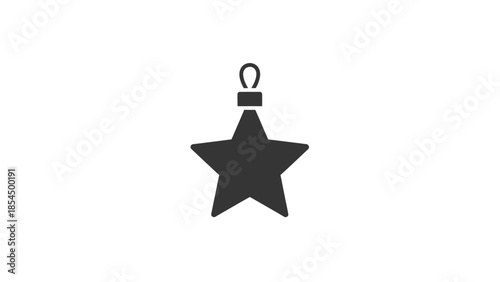 Black Star Shaped Christmas Ornament.