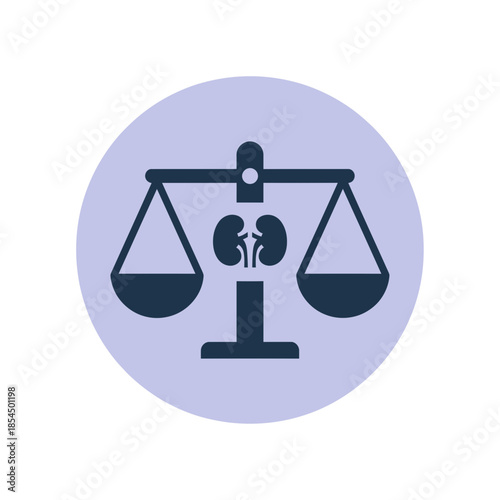 World kidney day healthy lifestyle balanced weight scale silhouette vector illustration