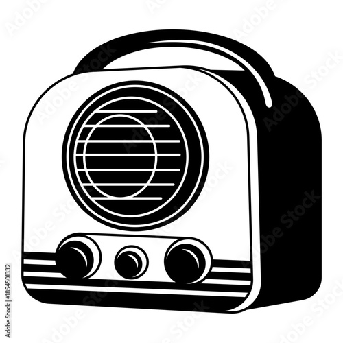 A sketchy style illustration showing a shortwave radio