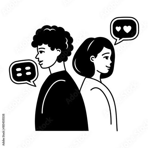 A drawing style illustration representing a holographic person