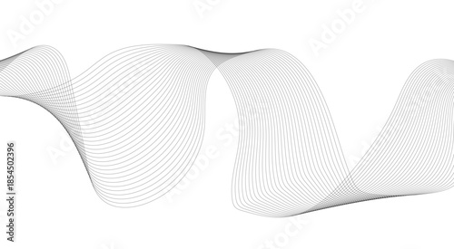 The Dynamic Interaction of Business and Technology: Abstract Wave Lines, Abstract black wavy lines background with copy space.