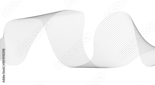 The Dynamic Interaction of Business and Technology: Abstract Wave Lines, Abstract black wavy lines background with copy space.