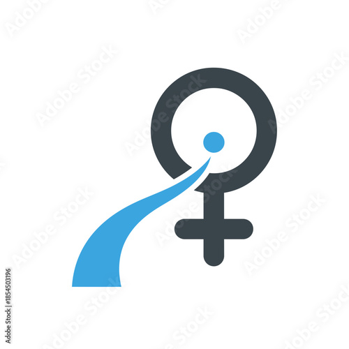 International womens day female symbol mentorship path with curved band vector illustration