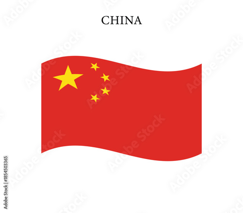 China flag waving national symbol