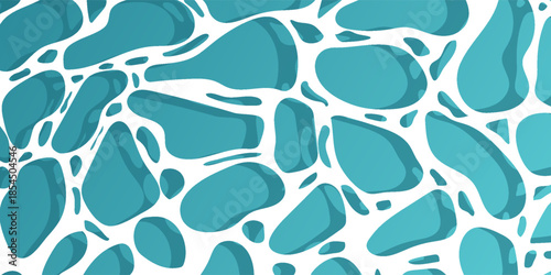 Blue water surface watercolor. Summer sea poster template. Sea waves abstract backgrounds. Turquoise rippled water texture background. Shining blue water ripple pool abstract vector