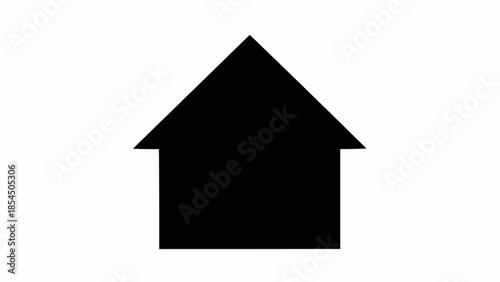 Black silhouette of a simple house icon.