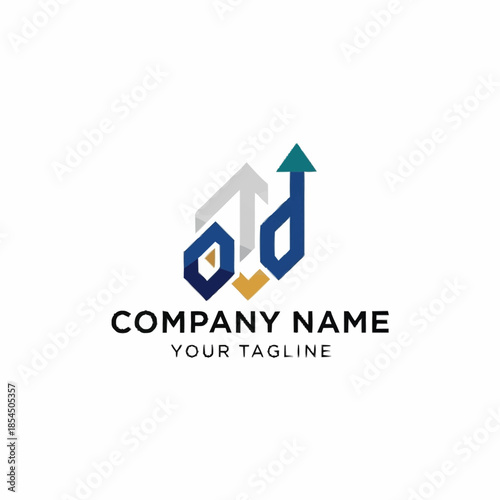 Modern geometric OD letter logo with upward growth arrow symbol.