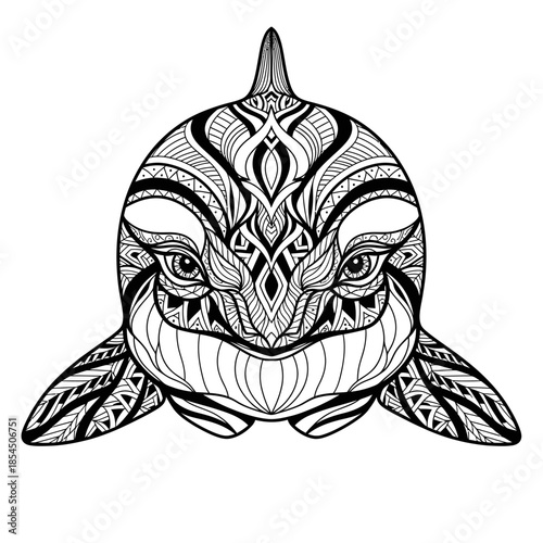 Orca Whale with Tribal Tattoo Design.