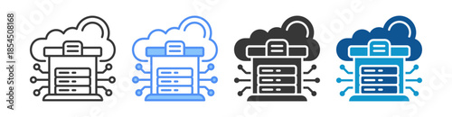 Data Warehouse Icon Set Multiple Style Collection