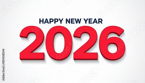 Modern Font New Year 2026 on White Background