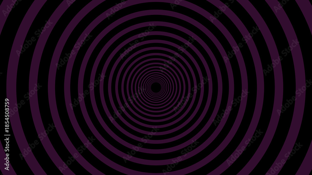 Naklejka premium Magenta And Black Concentric Circle Tunnel Pattern Background