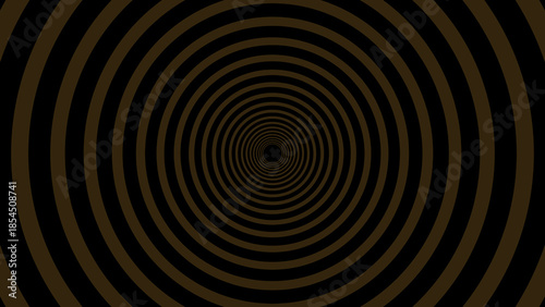Brown And Black Concentric Circle Tunnel Pattern Background