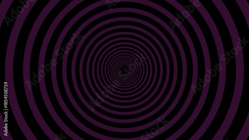 Magenta And Black Concentric Circle Tunnel Pattern Background