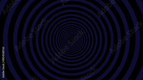 B;ue And Black Concentric Circle Tunnel Pattern Background
