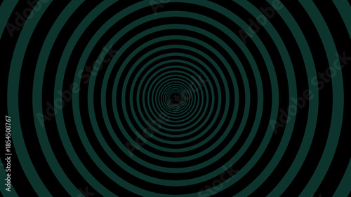 Turquoise And Black Concentric Circle Tunnel Pattern Background