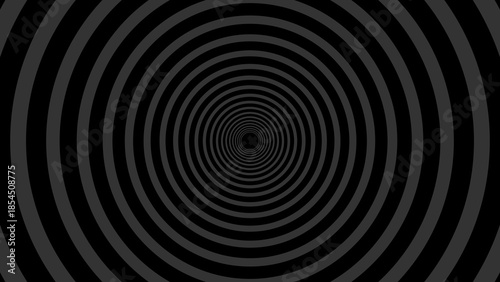Gray And Black Concentric Circle Tunnel Pattern Background