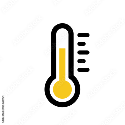 Thermometer icon representing temperature measurement and weather conditions, suitable for various design applications