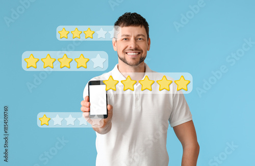 Man with mobile phone on co...