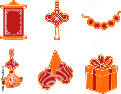 Orange Chinese Festive Ornaments