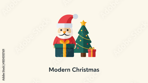 Santa Claus with Christmas Tree Gifts.