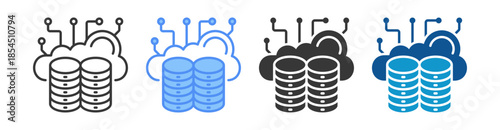 Cloud Computing Icon Set Multiple Style Collection