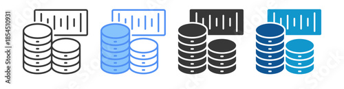 Serialization Icon Set Multiple Style Collection