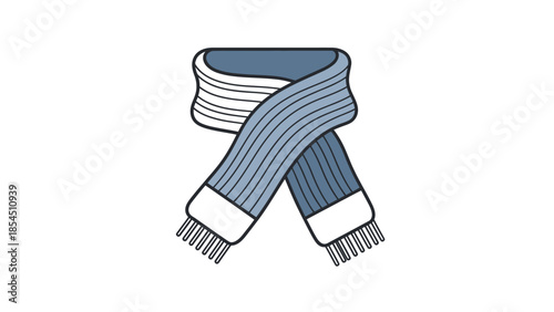 Blue and White Scarf Fashion Accessory.