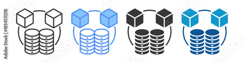 Big Data Icon Set Multiple Style Collection