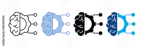 Machine Learning Icon Set Multiple Style Collection