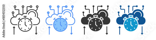 Latency Icon Set Multiple Style Collection